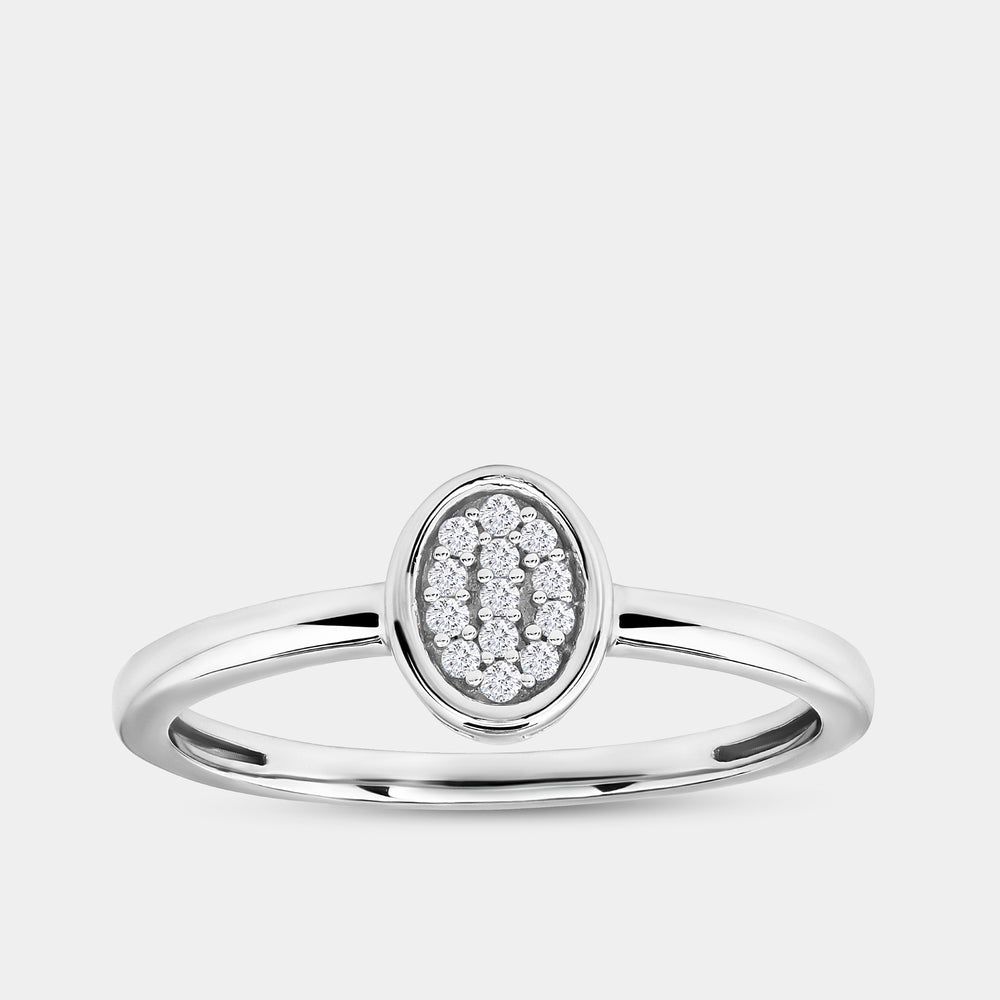 Gilded 1/20 Carat Lab-Grown Diamond Oval-Shaped Pavé Stack Ring