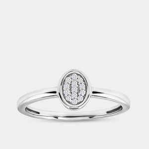 Gilded 1/20 Carat Lab-Grown Diamond Oval-Shaped Pavé Stack Ring