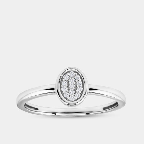 Gilded 1/20 Carat Lab-Grown Diamond Oval-Shaped Pavé Stack Ring