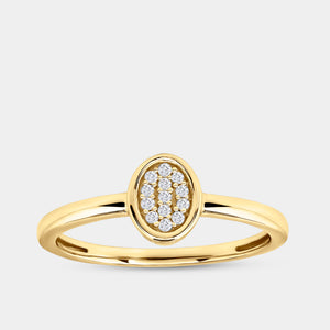 Gilded 1/20 Carat Lab-Grown Diamond Oval-Shaped Pavé Stack Ring