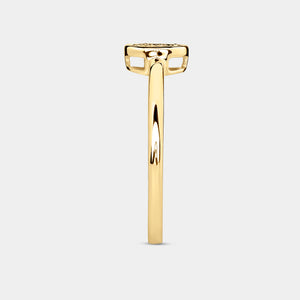 Gilded 1/20 Carat Lab-Grown Diamond Oval-Shaped Pavé Stack Ring