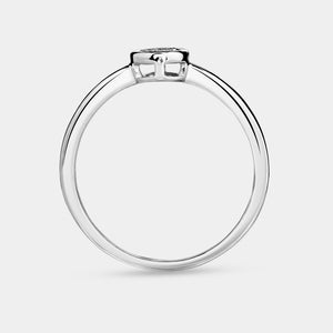 Gilded 1/20 Carat Lab-Grown Diamond Oval-Shaped Pavé Stack Ring