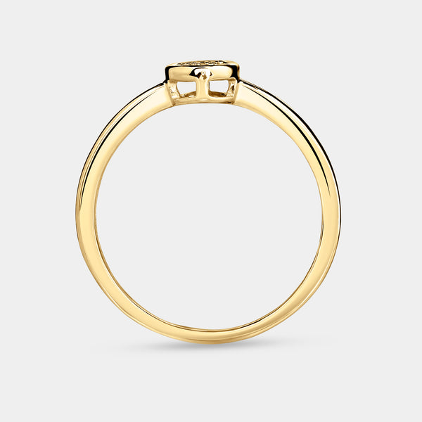 1/20 Carat Lab-Grown Diamond Oval-Shaped Pavé Stack Ring — GILDED New York