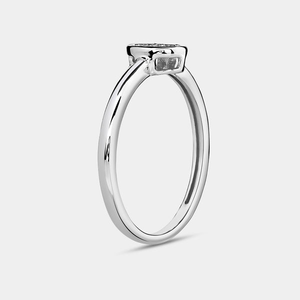 Gilded 1/20 Carat Lab-Grown Diamond Oval-Shaped Pavé Stack Ring