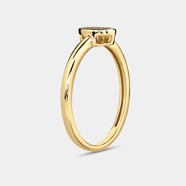 1/20 Carat Lab-Grown Diamond Oval-Shaped Pavé Stack Ring — GILDED New York