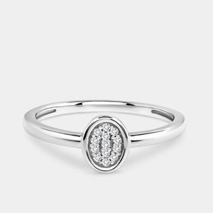 Gilded 1/20 Carat Lab-Grown Diamond Oval-Shaped Pavé Stack Ring