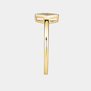 Gilded 1/20 Carat Lab-Grown Diamond Modern Pavé Stack Ring