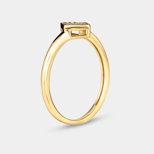 1/20 Carat Lab-Grown Diamond Modern Pavé Stack Ring — GILDED New York