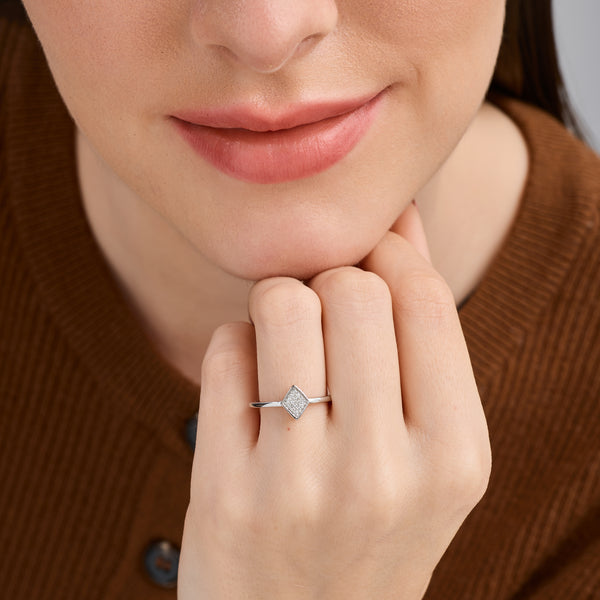 1/20 Carat Lab-Grown Diamond Modern Pavé Stack Ring — GILDED New York