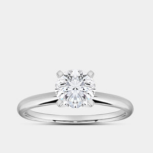 Gilded 1 Carat Lab-Grown Diamond Round-Shaped Classic Solitaire Ring