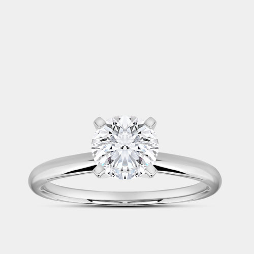 Gilded 1 Carat Lab-Grown Diamond Round-Shaped Classic Solitaire Ring