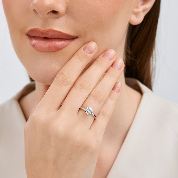 1 Carat Lab-Grown Diamond Round-Shaped Classic Solitaire Ring — GILDED New York