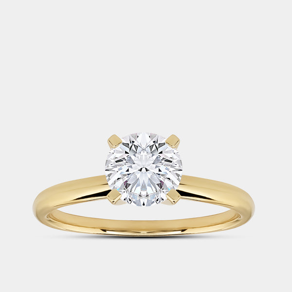 1 Carat Lab-Grown Diamond Round-Shaped Classic Solitaire Ring — GILDED New York