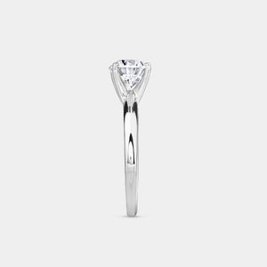 Gilded 1 Carat Lab-Grown Diamond Round-Shaped Classic Solitaire Ring