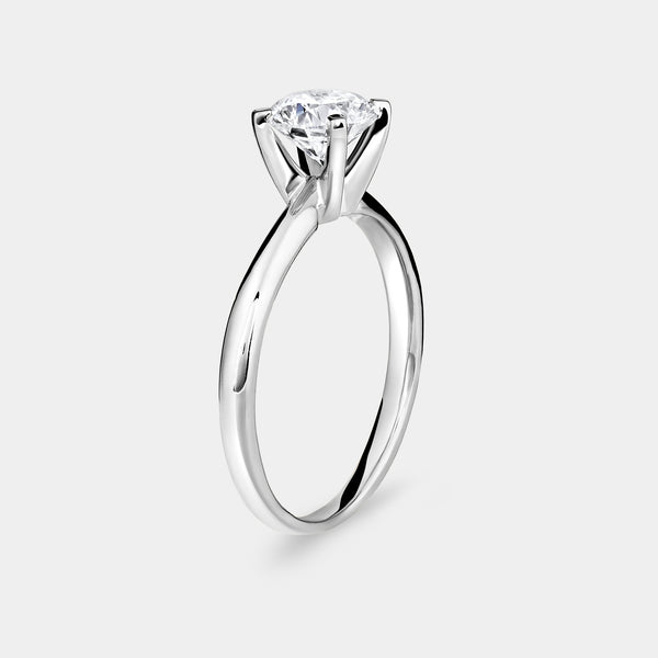 Gilded 1 Carat Lab-Grown Diamond Round-Shaped Cathedral Solitaire Ring