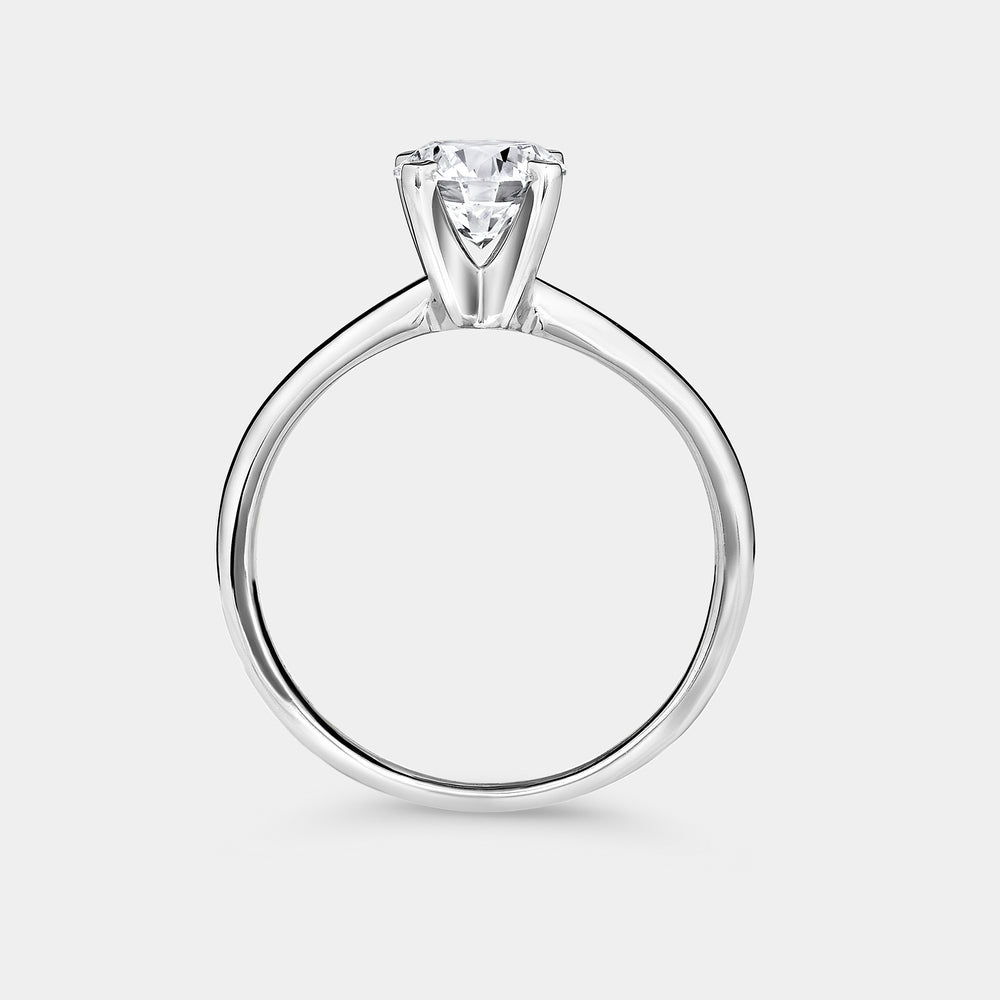 Gilded 1 Carat Lab-Grown Diamond Round-Shaped Classic Solitaire Ring