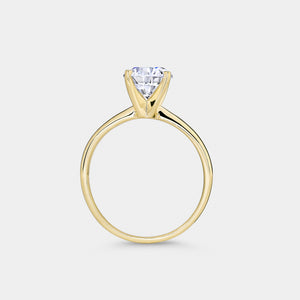 Gilded 1 Carat Lab-Grown Diamond Round-Shaped Classic Solitaire Ring