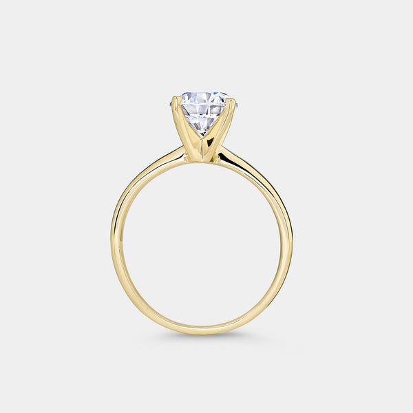 1 Carat Lab-Grown Diamond Round-Shaped Classic Solitaire Ring — GILDED New York