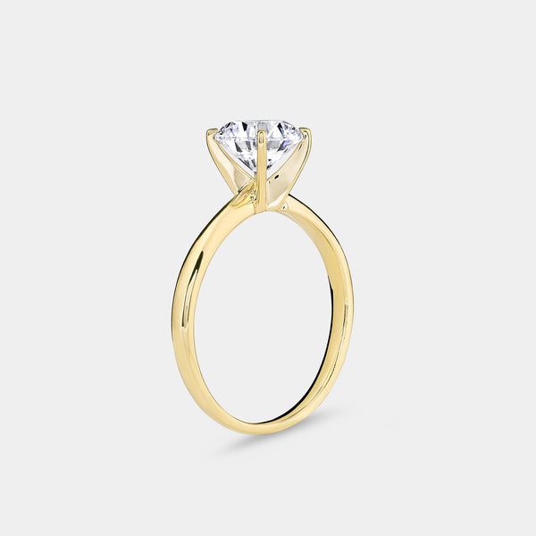 1 Carat Lab-Grown Diamond Round-Shaped Classic Solitaire Ring — GILDED New York