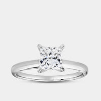 Gilded 1 Carat Lab-Grown Diamond Princess-Cut Cathedral Solitaire Ring
