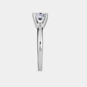 Gilded 1 Carat Lab-Grown Diamond Princess-Cut Cathedral Solitaire Ring