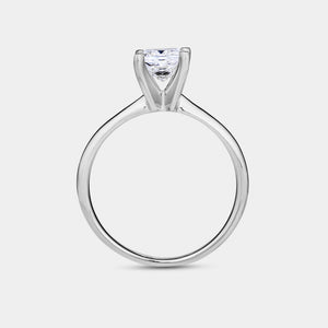 Gilded 1 Carat Lab-Grown Diamond Princess-Cut Cathedral Solitaire Ring