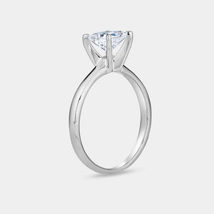 Gilded 1 Carat Lab-Grown Diamond Princess-Cut Cathedral Solitaire Ring