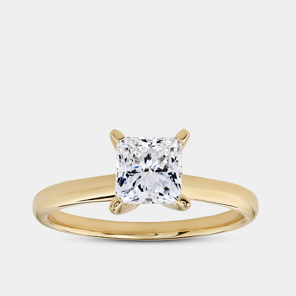 1 Carat Lab-Grown Diamond Princess-Cut Classic Solitaire Ring — GILDED New York