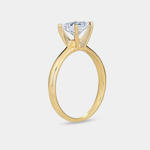 Gilded 1 Carat Lab-Grown Diamond Princess-Cut Cathedral Solitaire Ring