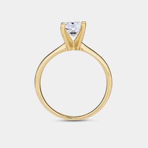 Gilded 1 Carat Lab-Grown Diamond Princess-Cut Cathedral Solitaire Ring
