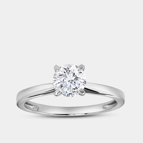 Gilded 1 and 1/2 Carat Lab-Grown Diamond Round-Shaped Classic Solitaire Ring