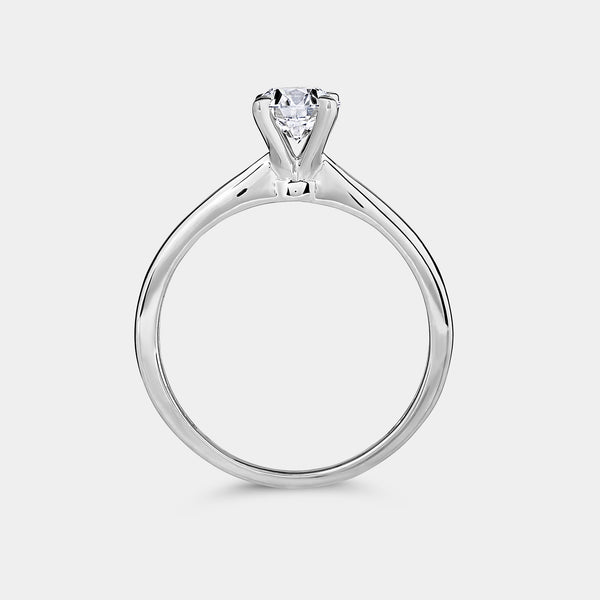 Gilded 1 and 1/2 Carat Lab-Grown Diamond Round-Shaped Classic Solitaire Ring
