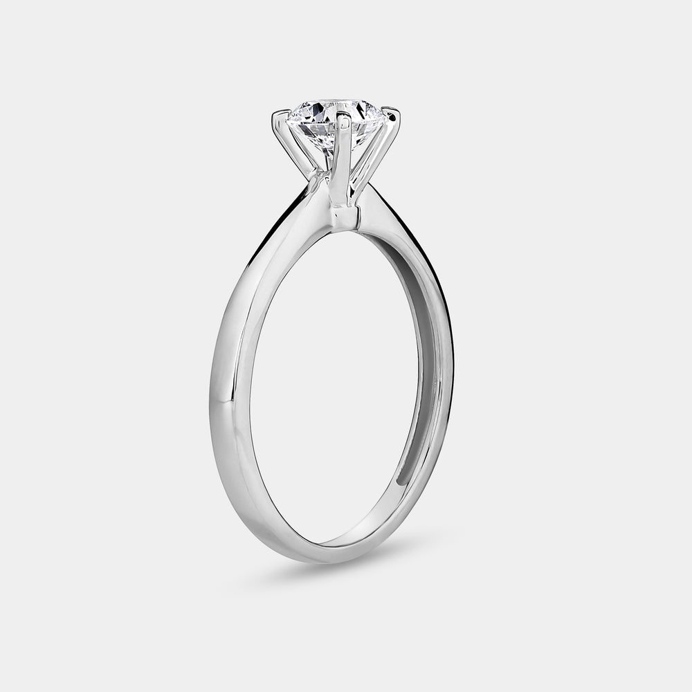 Gilded 1 and 1/2 Carat Lab-Grown Diamond Round-Shaped Classic Solitaire Ring