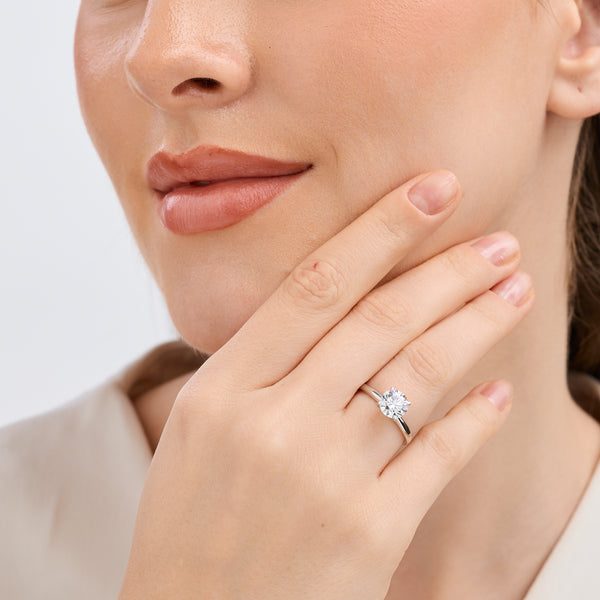 1 and 1/2 Carat Lab-Grown Diamond Round-Shaped Classic Solitaire Ring — GILDED New York