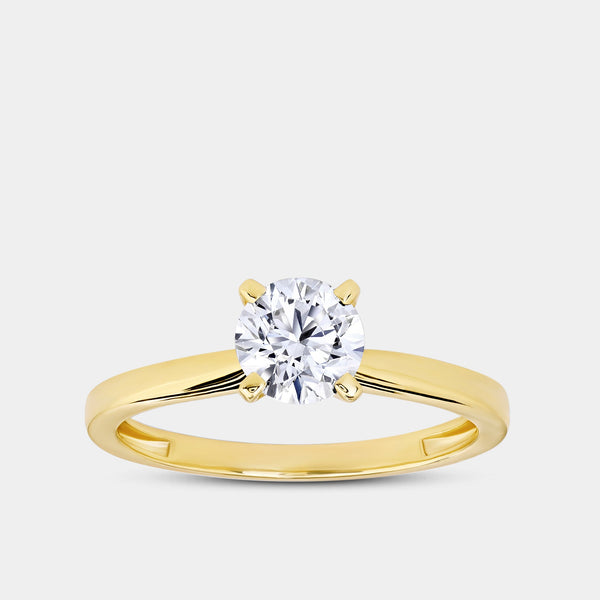 1 and 1/2 Carat Lab-Grown Diamond Round-Shaped Classic Solitaire Ring — GILDED New York