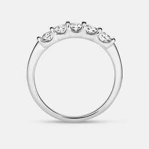 Gilded 1/2 Carat Lab-Grown Diamond Round-Shaped Five-Stone Ring in a Bar Setting