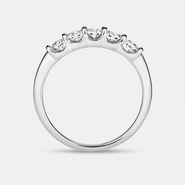 1/2 Carat Lab-Grown Diamond Round-Shaped Five-Stone Ring in a Bar Setting — GILDED New York