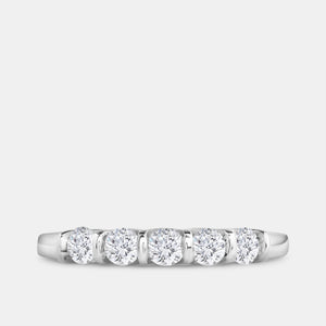 Gilded 1/2 Carat Lab-Grown Diamond Round-Shaped Five-Stone Ring in a Bar Setting