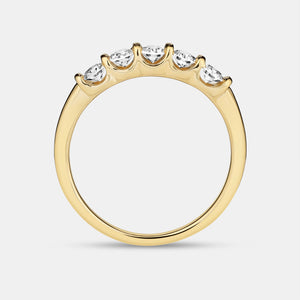 Gilded 1/2 Carat Lab-Grown Diamond Round-Shaped Five-Stone Ring in a Bar Setting