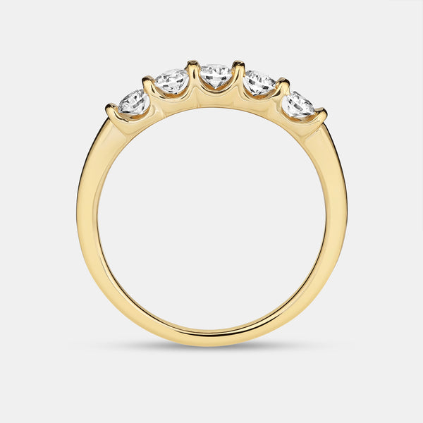 1/2 Carat Lab-Grown Diamond Round-Shaped Five-Stone Ring in a Bar Setting — GILDED New York