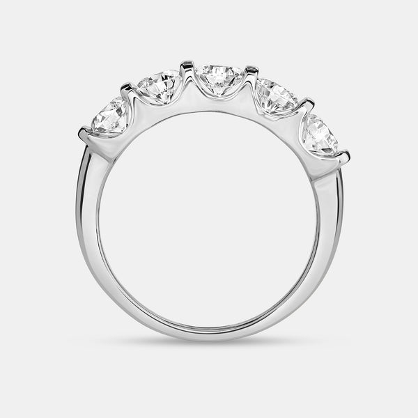 1 and 1/2 Carat Lab-Grown Diamond Round-Shaped Five-Stone Ring in a Bar Setting — GILDED New York