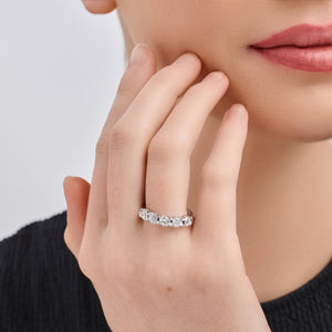 Gilded 1 and 1/2 Carat Lab-Grown Diamond Round-Shaped Five-Stone Ring in a Bar Setting