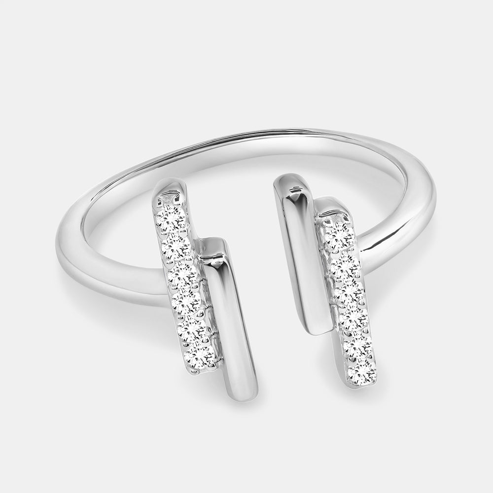 Gilded 1/6 Carat Lab-Grown Diamond Piano Keys Stack Ring