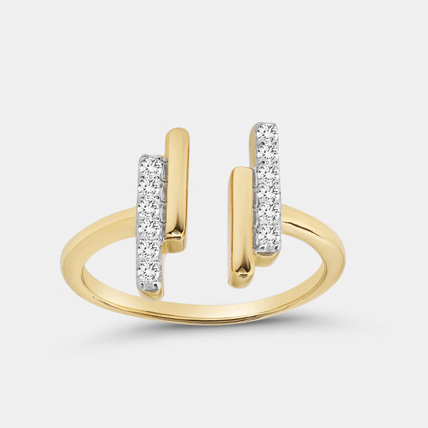 1/6 Carat Lab-Grown Diamond Piano Keys Stack Ring — GILDED New York