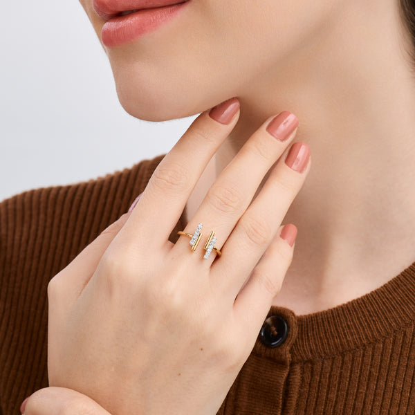 1/6 Carat Lab-Grown Diamond Piano Keys Stack Ring — GILDED New York