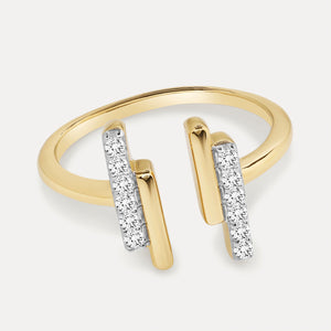 Gilded 1/6 Carat Lab-Grown Diamond Piano Keys Stack Ring