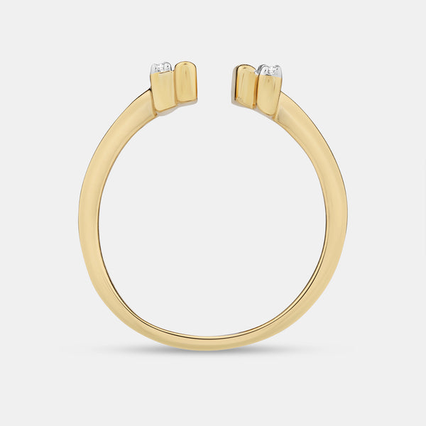 Gilded 1/6 Carat Lab-Grown Diamond Piano Keys Stack Ring
