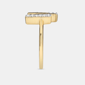 Gilded 1/6 Carat Lab-Grown Diamond Piano Keys Stack Ring