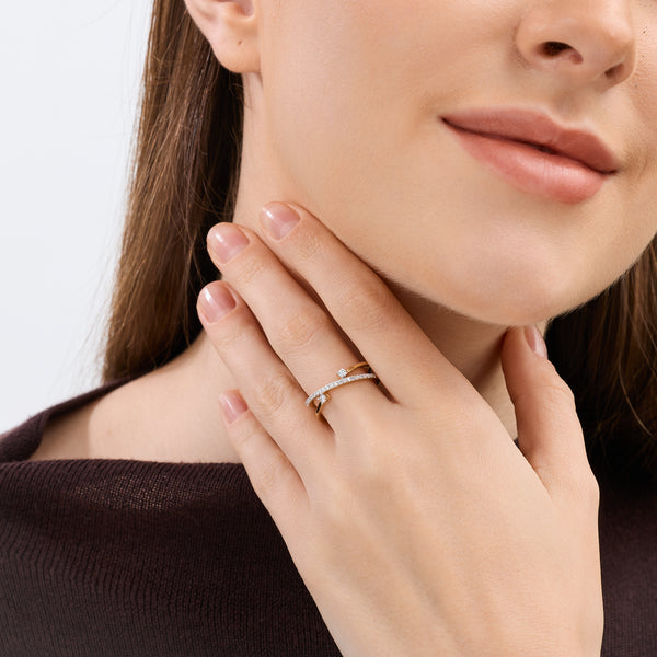 1/5 Carat Lab-Grown Diamond Rings of Saturn Stack Ring — GILDED New York