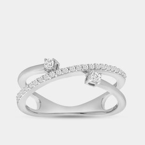 Gilded 1/5 Carat Lab-Grown Diamond Rings of Saturn Stack Ring